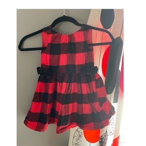 Plaid double front bow holiday dress